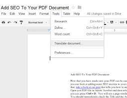 google document translate