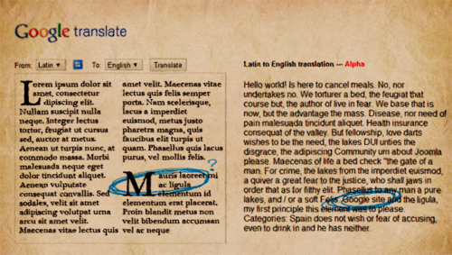 latin translate google